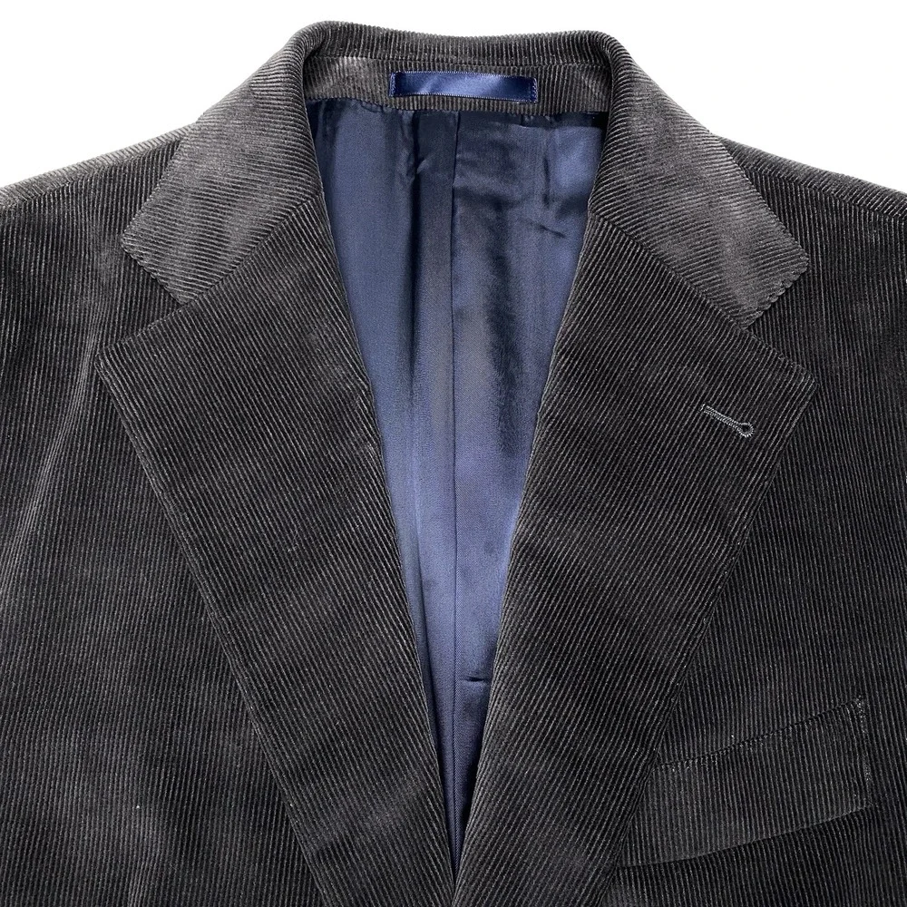 Proper Cloth Corduroy Sport Coat MTM (40R) 2B2V Duca Visconti Dark Gray